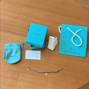 Tiffany & Co. Silver Bead Bracelet with Heart Charm